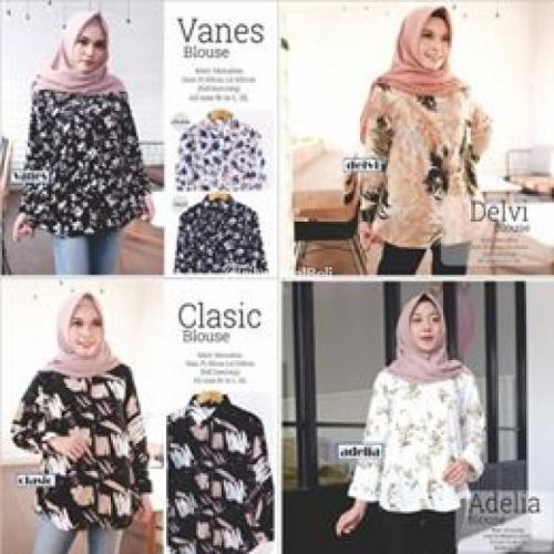Open PO Baju Wanita Murah Kemeja Monalisa Banyak Motif Bahan Berkualitas - Balikpapan