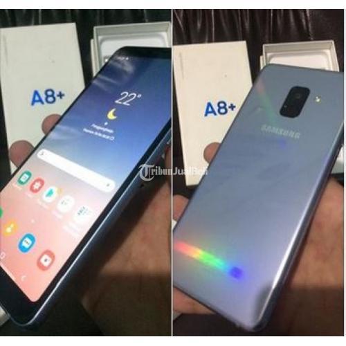 HP Samsung A8+ Bekas Warna Blue Coral Mulus Lengkap No Minus Murah di
