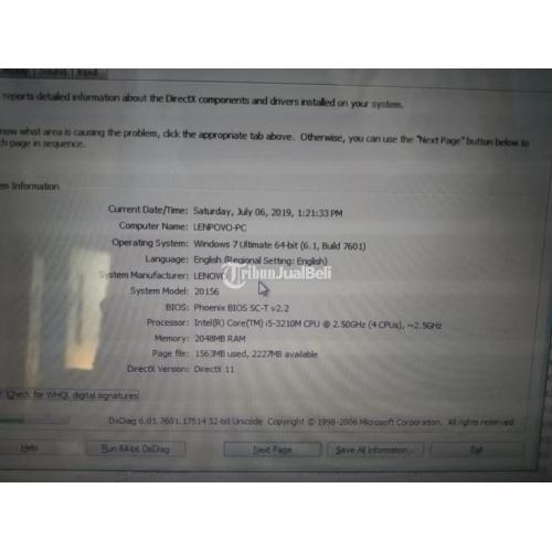 Laptop Gaming Bekas Lenovo i5 3210 Nvdia G Force GT 610 Harga Murah - Tangerang