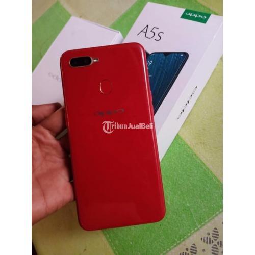 HP Oppo A5s Bekas Android Ram 3GB Murah Warna Merah Mulus Lengkap - Makassar