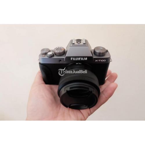 Kamera Mirrorless Fujifilm XT100 Dark Grey Fullset Normal Harga Murah