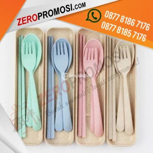 Souvenir Set Alat Makan Portable Plastik Custom Logo Murah - Tangerang