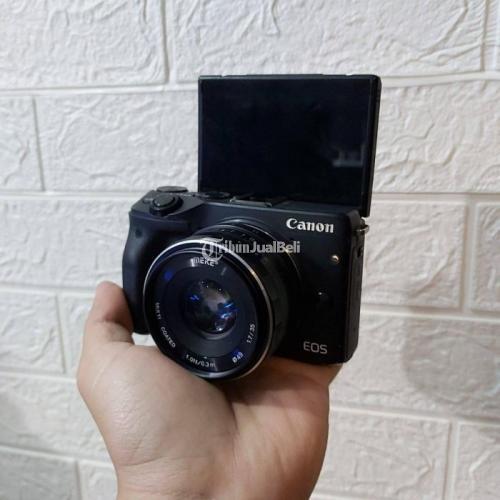 Kamera Bekas Mirrorless Canon M3 Lensa Fix Manual Normal Harga Murah di
