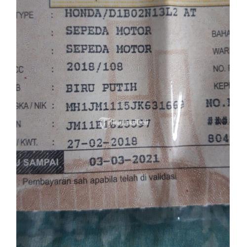 Motor Bekas Honda Beat ECO 2018 Idling Stop Mulus KM Rendah Surat Lengkap Nego - Surabaya