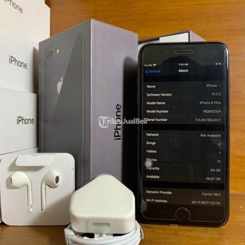 Apple iPhone 8 Plus 64GB Space Gray Mulus No Minus Fullset Bisa TT - Surabaya