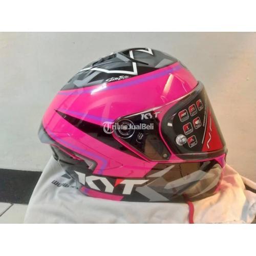 Helm KYT NFR Fuxia Murah Full Face Size M Lengkap Kondisi Baru di