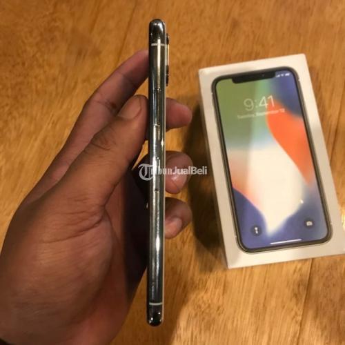 HP iPhone X 64GB Bekas Mulus Lengkap Warna Silver No Minus Murah di
