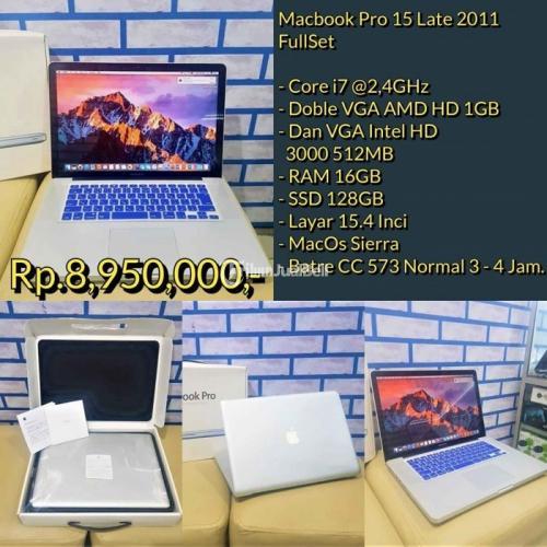 Laptop Macbook Pro 15 Late 2011 Bekas Lengkap Ram 16GB Normal