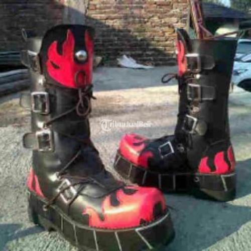 Sepatu Rocker Boots Sepatu Rock Model Tinggi Bisa Request Warna Home Made Berkualitas di ...