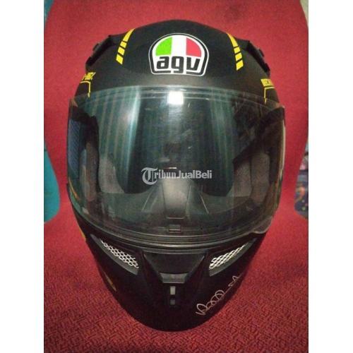 Helm KYT K2R Decal AGV Ukuran L Bekas Cat Ori Hitam Doff Visor Normal