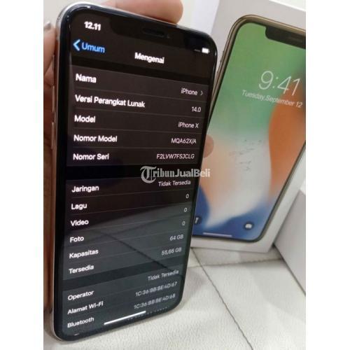 iPhone X 64GB Silver Ex X/A 100% Original Siap Reset Nominus - Semarang