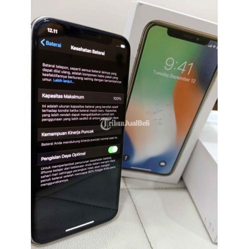 iPhone X 64GB Silver Ex X/A 100% Original Siap Reset Nominus - Semarang
