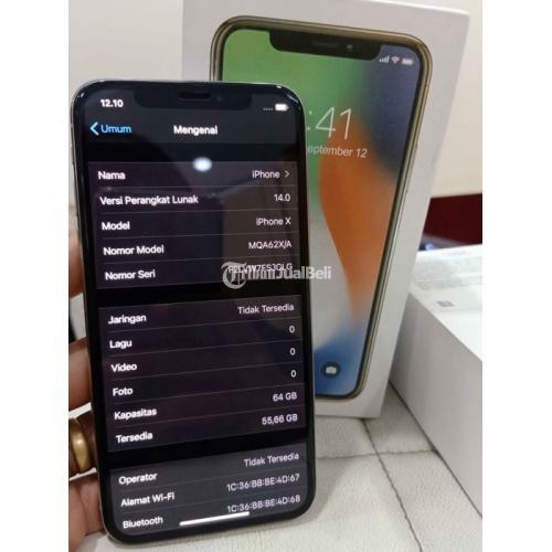 iPhone X 64GB Silver Ex X/A 100% Original Siap Reset Nominus - Semarang