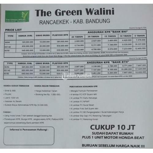 Dijual Rumah Modern Minimalis di The Green Walini Rancaekek - Bandung