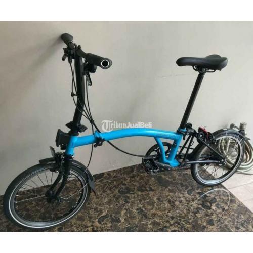 Sepeda Lipat Brompton Blue Lagoon Black Edition S6L 2017 Bekas
