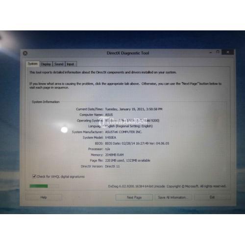 Laptop ASUS X450EA RAM 2 GB Layar 14 Inc Body Mulus Warna Putih - Jakarta Selatan