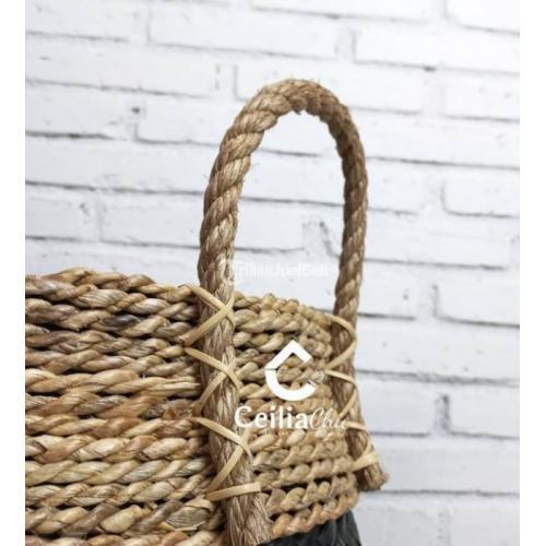 Kerajinan Anyam Handmade Coverpot Bambu Handle Tambang - Jogja