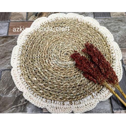 Kerajinan Anyaman Placemat Seagrass Renda Diameter 36cm - Jogja
