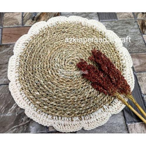 Kerajinan Anyaman Placemat Seagrass Renda Diameter 36cm - Jogja