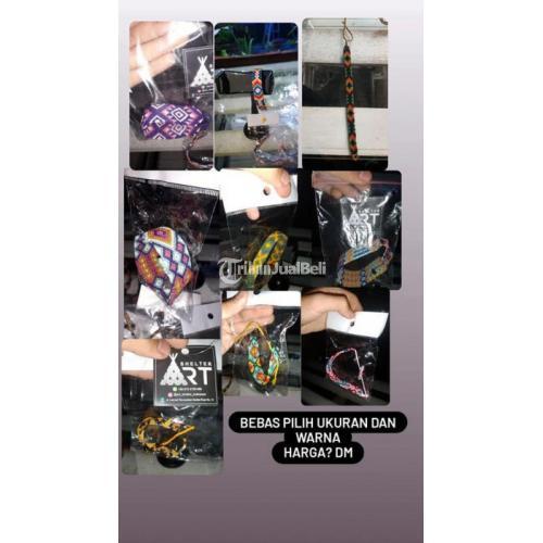 Kerajinan Tali Strapmask dan Gelang Kain Tenun Bisa Custom Warna - Makassar