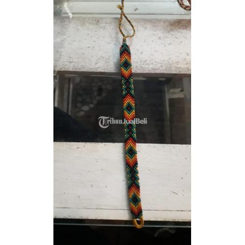 Kerajinan Tali Strapmask dan Gelang Kain Tenun Bisa Custom Warna - Makassar