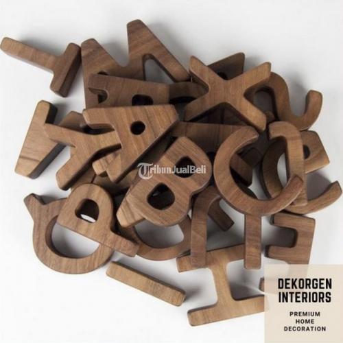 Kerajinan Huruf Timbul Kayu Jati Font dan Ukuran Sesuai Request - Jember