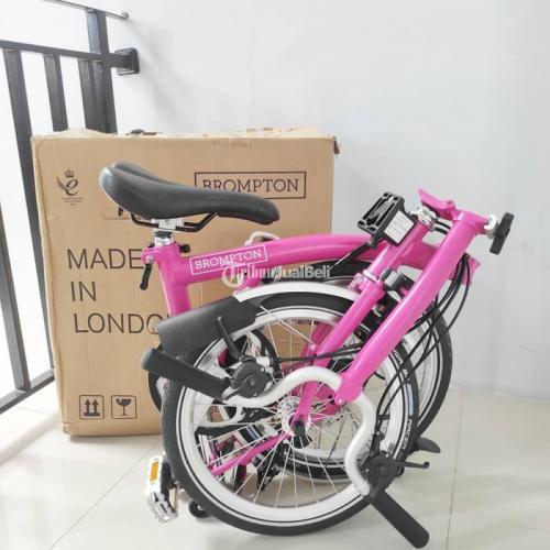 Sepeda Lipat Brompton M6L Hot Pink 2018 Bekas Normal Mulus di