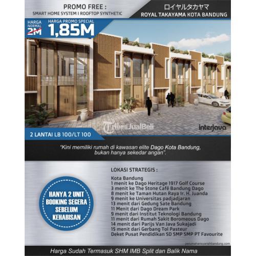 Dijual Rumah Dago 3KT 2KM Exlusive Ala Jepang Royal Takayama Tahap 1 - Bandung