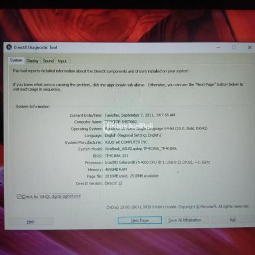 Laptop Asus TP401M Gaming Editing Normal Bekas Lengkap Harga Nego - Jakarta