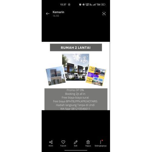 perumahan 2lantai di bogor kota tanpa DP