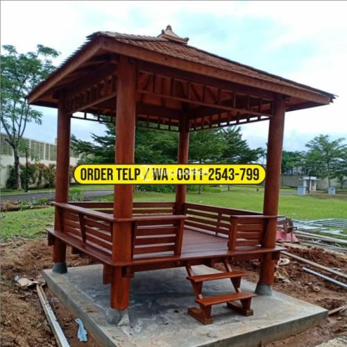 Gazebo Kayu Taman Minimalis - Indramayu