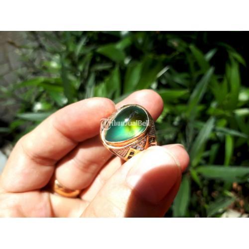 Batu Bacan Majiko Coklat Super Giwang BC036 Ikatan Perak Tabur Mewah