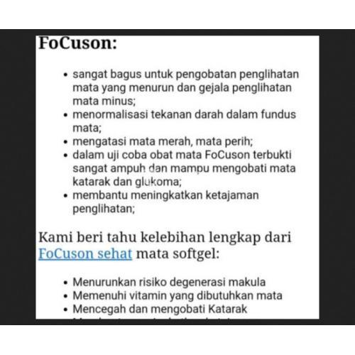 FoCuson Asli Solusi Mata Sehat Memulihkan Penglihatan Anda jmggroup.store