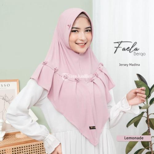 Kerudung Bergo Faela Flowering Ginger Jersey Madina - Bekasi