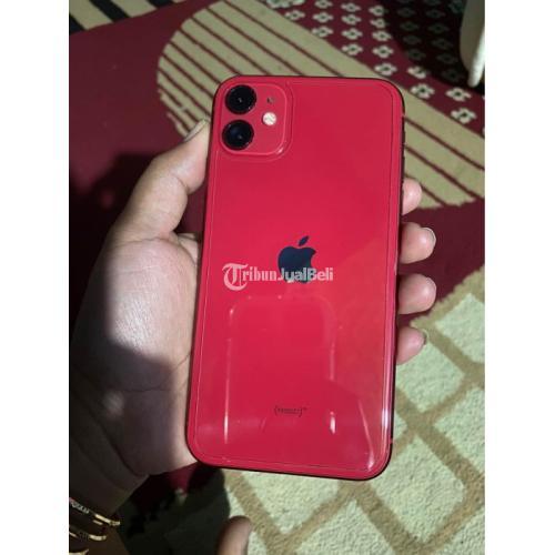Hp iPhone 11 64GB Second Merah Seken Fullset - Bandung