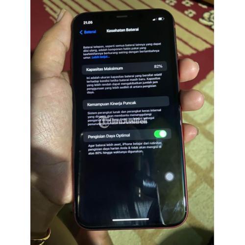 Hp iPhone 11 64GB Second Merah Seken Fullset - Bandung