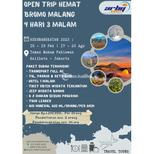 Open Trip Hemat Bromo Malang 4 Hari 3 Malam