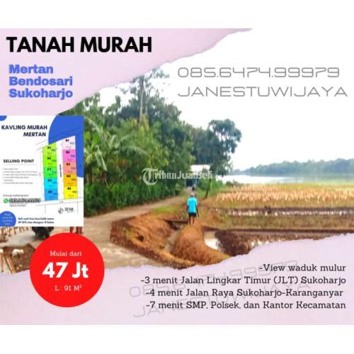 jual tanah di mertan bendosari sukoharjo view waduk mulur sukoharjo