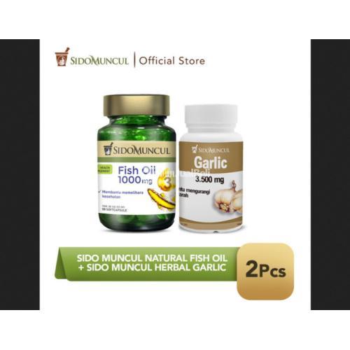 Sido Muncul Natural Fish Oil SC 50'k + Sido Muncul Herbal Garlic 30'k jmggroup.store