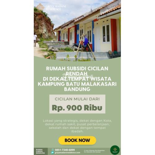 Dijual Rumah Subsidi Murah dengan DP Murah di Dekat Tempat Wisata Kampung Batu Malakasari - Bandung