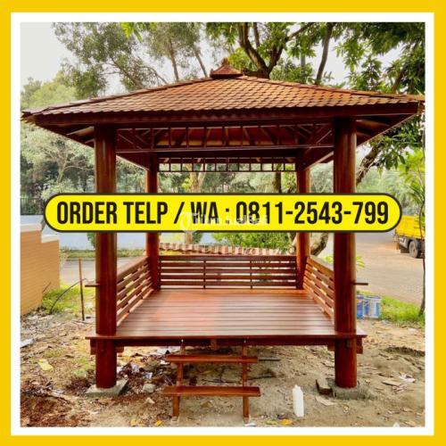Gazebo Kayu Minimalis Atap Sirap Ulin - Bandung