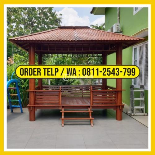 Gazebo Kayu Minimalis Atap Sirap Ulin - Bandung