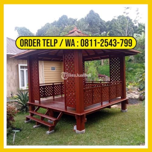 Gazebo Kayu Minimalis Atap Sirap Ulin - Bandung