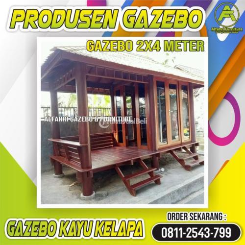 Gazebo Kayu 2x4 Meter Mushola Dinding Kaca - Indramayu