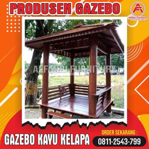 Gazebo Minimalis Kayu Kelapa - Surabaya