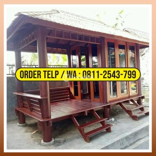 Gazebo Kayu 2x4 Meter Mushola Dinding Kaca Kuningan | HP/WA: 08112543799 | Alfahri Furniture
