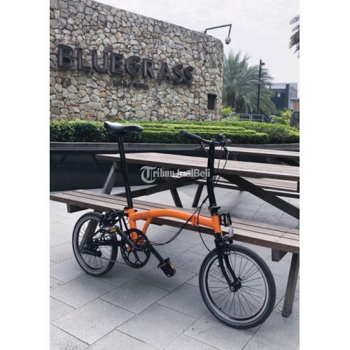Sepeda Lipat Brompton S2E Orange Black Edition (Upgrade) Bekas