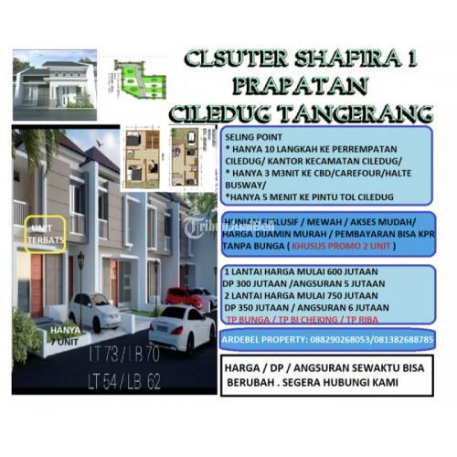 Hunian Ekslusif mewah Cluster SHAFIRA 1 Prapatan Ciledug Tangerang Promo 2 Unit