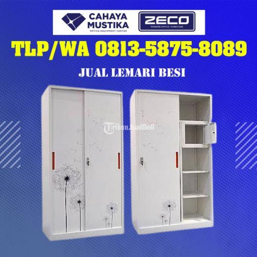 Almari Baju Plat Besi Pintu Geser