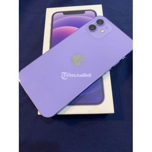 HP Iphone 12 Bekas 128GB Warna Purple Fisik Mulus Terawat Normal - Semarang